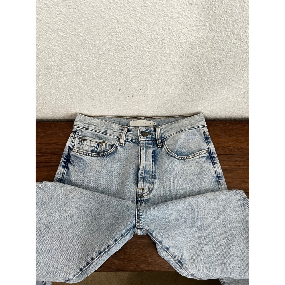 YAYA Denim Studio NL92 High Waist Jeans Lose Fit Light Wash Acid Womens Classic - Picture 10 of 16